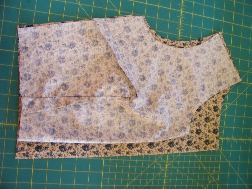 Cutting out a back bodice